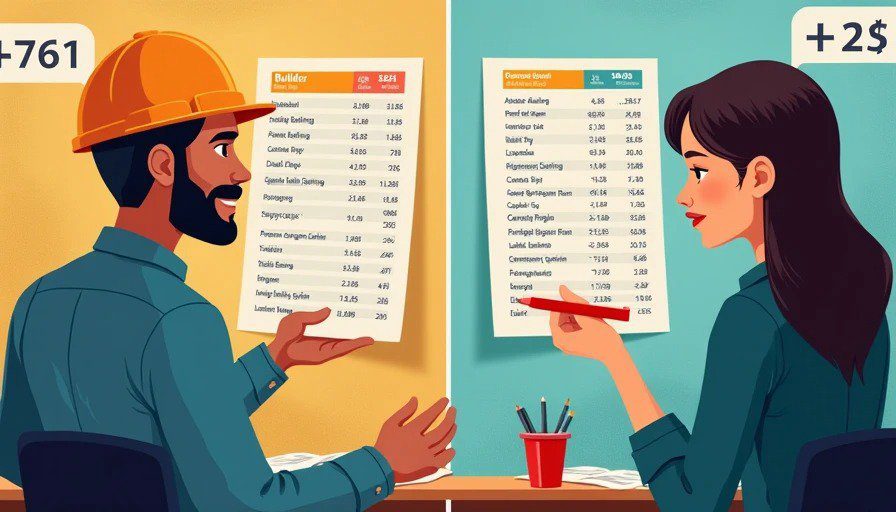 Sarah vs builder cost breakdown in action Builder cost presentation vs independent math review