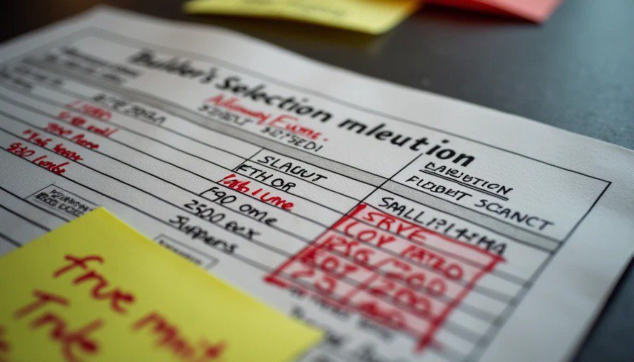 Decoding inflated vs realistic material allowances Builder allowance document with markup annotations