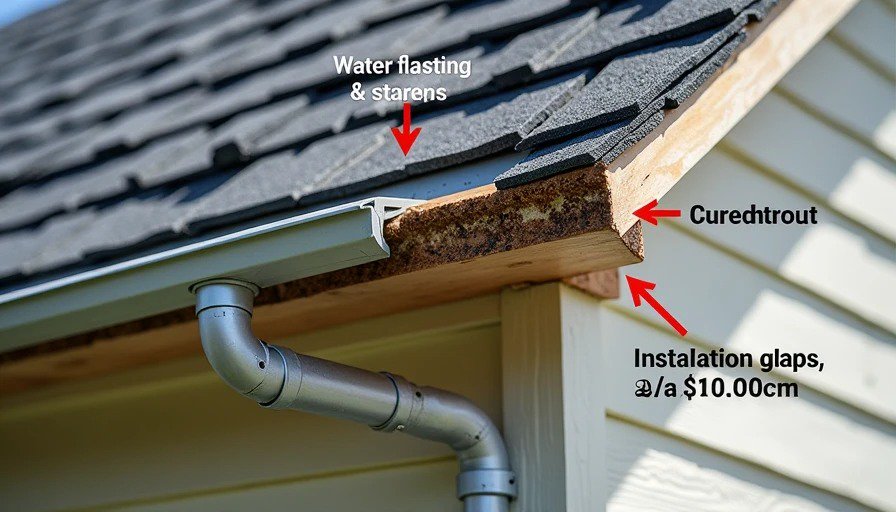 Improper roof flashing detail showing leak risk
