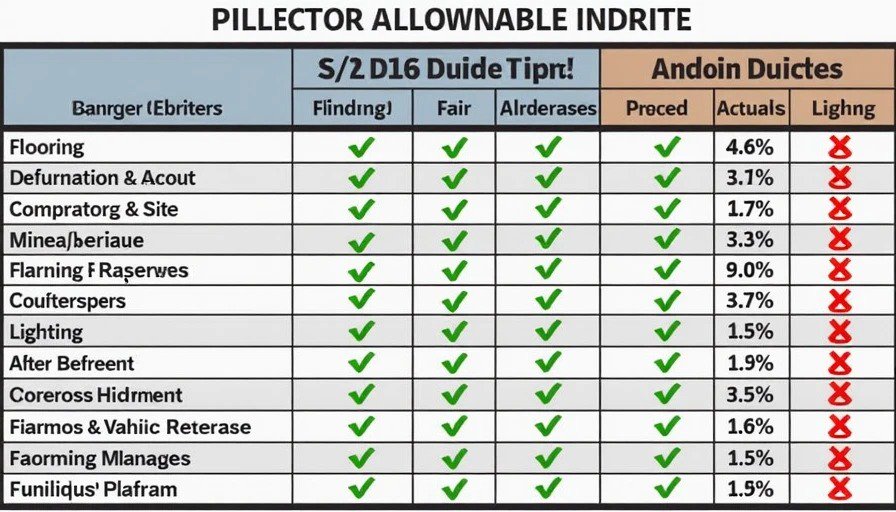 Allowance sheet versus real market cost comparison table