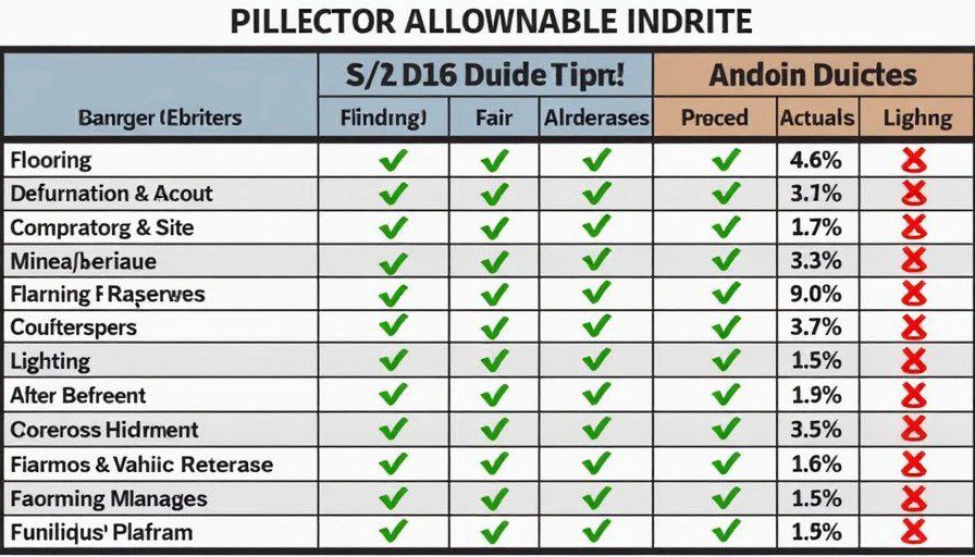 Builder allowances vs actual installed costs breakdown Allowance sheet versus real market cost comparison table
