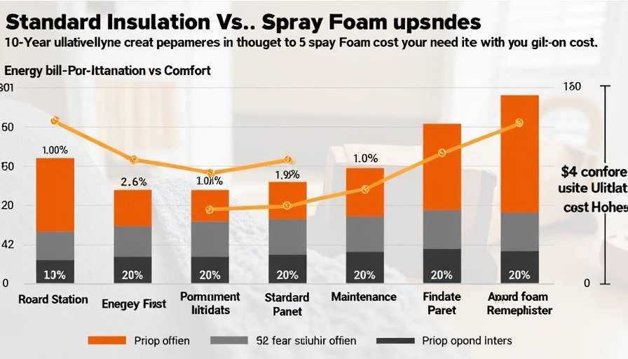 Long-term financial analysis of insulation upgrade options 10-year cost comparison chart spray foam vs traditional insulation