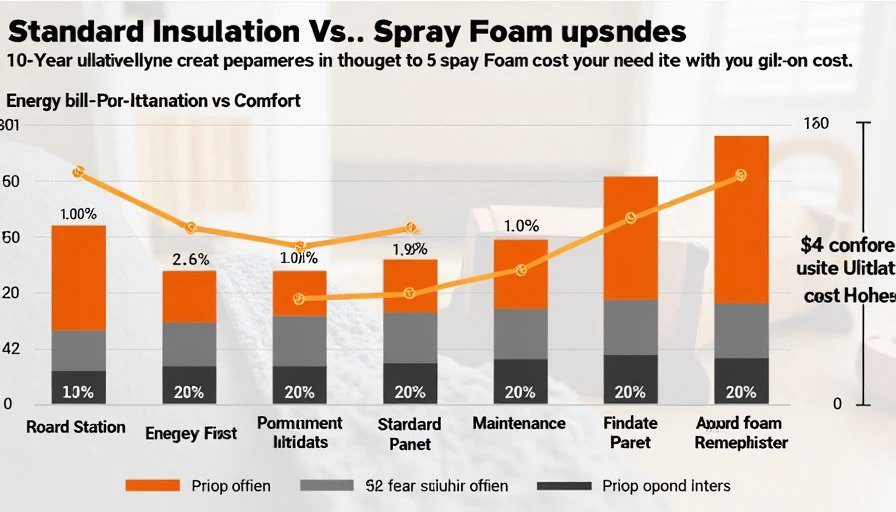 Long-term financial analysis of insulation upgrade options 10-year cost comparison chart spray foam vs traditional insulation