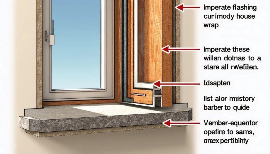 Hidden envelope details that lead to future water intrusion Cutaway view of wall assembly with flashing and insulation defects