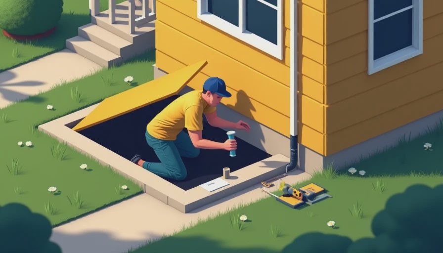 Illustration for crawlspace inspection